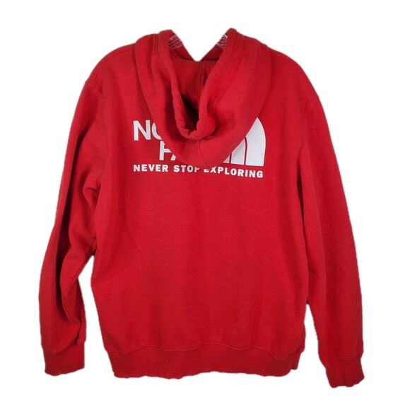 The North Face Men's Red Pullover Hoodie Never Stop Exploring Half Dome Medium - Picture 6 of 8